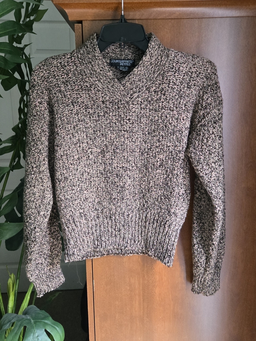 Counterparts Women's Brown Marled V-Neck Sweater
